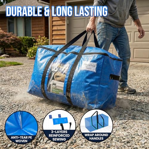 10 Pack Blue Extra Large Moving Bags (Blue / 10 Large)
