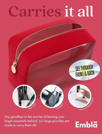 Clear Makeup Bag Zipper Pouch, Transparent Cosmetic Case Organizer, TSA - Image 4
