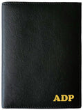 Deluxe Personalized Monogrammed Black Leather RFID Passport Wallet (Black / Deluxe)