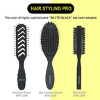 VESS Hair Styling Pro Skeleton Brush-Matte Black-7 Row Nylon Brush, SPR-1200, Made in Japan
