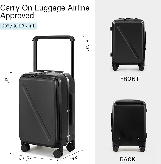 MILADA Wide Handle Carry On Luggage - Image 3