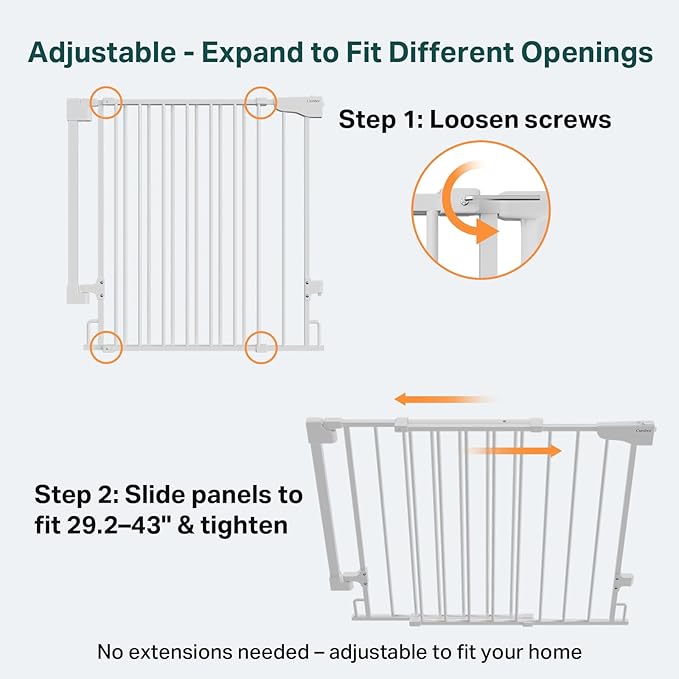 Cumbor 34" Extra Tall No Bottom Bar Baby Gate - Image 2