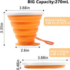 Litoexpe 2 Pack Silicone Collapsible Travel Cup Portable Folding Camping Cup - Image 2