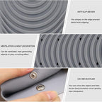 Heat Insulating Silicone Mat Pouch for Hair Straightener, Anti-Slip Travel Pad Cover for Curling & Flat Iron, Portable Styling Heat Mat Holder for Curler Wand and Hot Waver (Grey)