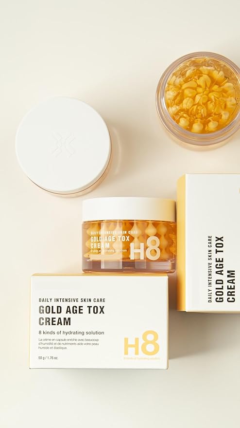 Gold Age Tox H8 Cream with Peptide Capsules, Collagen, Ceramides and Gold Silk Protein, 50g/1.76 oz