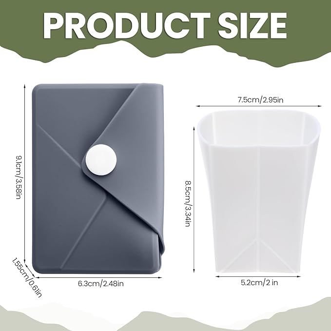 LemonRoad Silicone Folding Camping Cup Card Design Collapsible Silicone Travel - Image 2