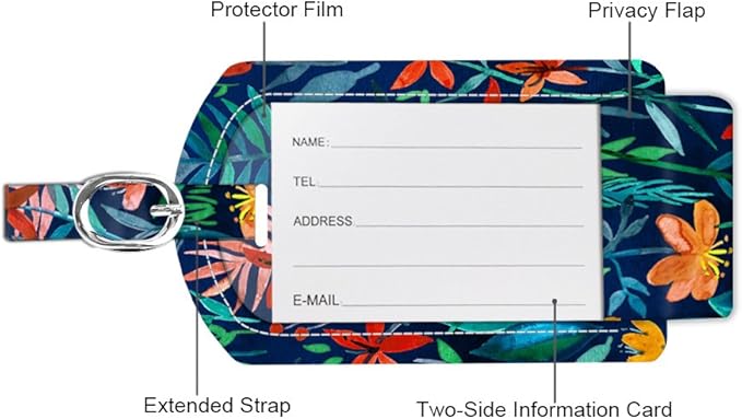 FINTIE 2 Pack Luggage Tags, Leather Name ID Labels - Image 4