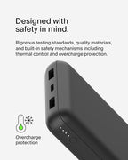 Belkin Portable Charger, USB-C Power Bank 20000 mAh w/ 2 USB-A Ports, 15W w/ - Image 10