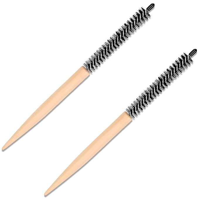 Small Round Styling Brush - Mini Roller Quiff Comb for Hairdressing - Lightweight Salon Brush for Thin, Short Hair, Bangs, Beard, Curling & Lifting