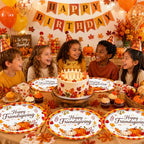 Thanksgiving and Friendsgiving Large Oval Paper Plates 30 Count (Fall Harvest Multicolor (orange, Brown, Yellow, Red))