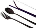 7 Pcs Portable Flatware Set, 304 Stainless Steel Cutlery Set Travel Utensils Set - Image 2