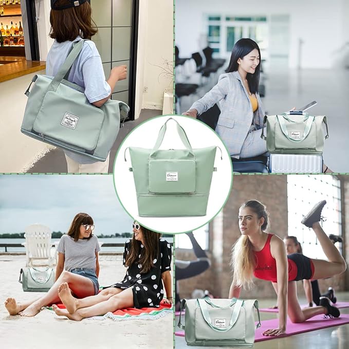 Large Capacity Foldable Travel Bag Expandable Portable Carry on Bag Dry&Wet - Image 6