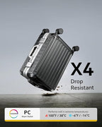 LUGGEX Checked Suitcase with Spinner Wheels, 28 Inch Aluminum Frame Zipperless - Image 6