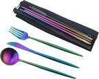 Gugrida Reusable Travel Utensils, 7 Piece Portable 304 Stainless Steel - Image 3