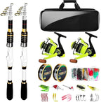 Telescopic Fishing Rod and Reel Combo, 2 Collapsible Spinning Reels, 2 100m Line by LuyianxiFishing