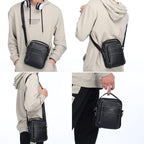 KPYWZER Genuine Leather Shoulder Bag Small Men Messenger Pack Handbag Sling - Image 7