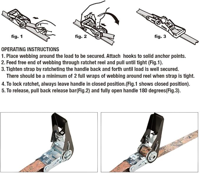 XSTRAP STANDARD Ratchet Tie Down Straps 4 Pk 10 Ft- 300 Lbs Load Cap- 900 Lbs - Image 3