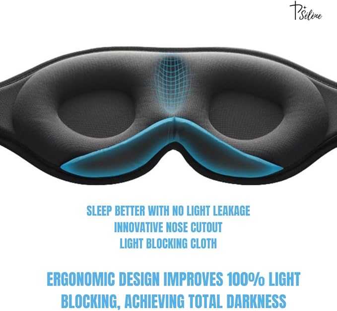 Sleep Mask with Earplugs & Zipper Bag 3D Memory Foam Eye Mask with Nose Support - Image 5