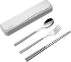 DEVICO Travel Utensils With Case, 18/8 Stainless Steel Camping Utensils by DEVICO