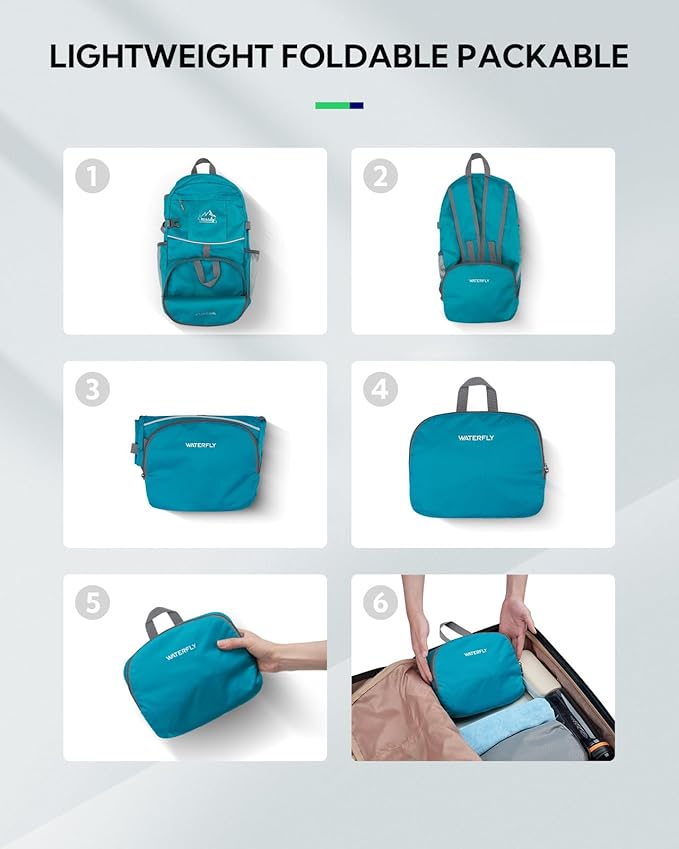WATERFLY Hiking Foldable Daypack Backpack: 25L Ultra Lightweight Packable - Image 5