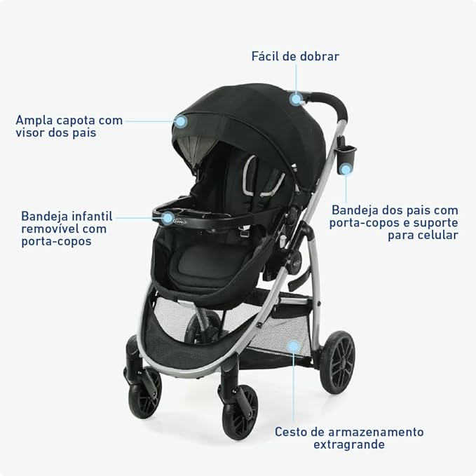 Graco Modes Pramette Stroller, 3-in-1 Baby Stroller, 3 Modes from Infant Car - Image 5