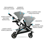 Graco Ready2Grow LX 2.0 Double Stroller Features Bench Seat and Standing - Image 3