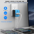 Travel Adapter Worldwide, Universal International Power Plug Adapter W/2.4A - Image 2