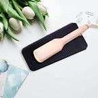 Heat Resistant Silicone Mat with Hanging Hole, Straightener Heat Resistant Travel Mat & Pouch for Curling Iron, Flat Iron and Other Hot Hair Styling Tools, 11 x 5 in, Black