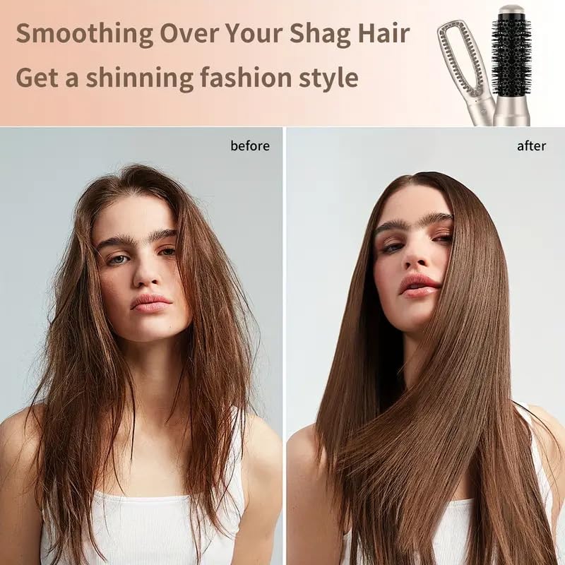5-in-1 Hair Dryer Brush Set, 1200W, Lightweight, ALCI Safety, Tourmaline Technology, Champagne Gold (Champagne Gold) (Champagne Gold)