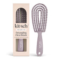 Kitsch Hair Brush Detangler – Flexi Flow Hair Brush for Women, Men & Kids | Detangling Brushes for Curly Hair with Bendable Frame, Bounce Curl Defining Brush for Wet or Dry Strands - Soft Violet