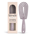 Kitsch Hair Brush Detangler – Flexi Flow Hair Brush for Women, Men & Kids | Detangling Brushes for Curly Hair with Bendable Frame, Bounce Curl Defining Brush for Wet or Dry Strands - Soft Violet