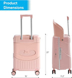 TABU 20" Ride-on Luggage with Seat，Front Opening Carry-On Hardshell Ride On - Image 3