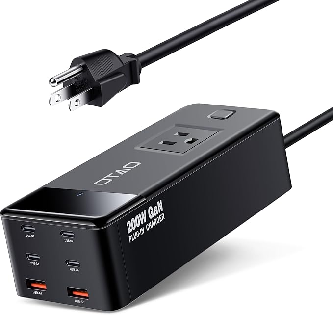 200W Power Station, 7-in-1 GaN Fasting Charging Station USB C Charger Power by OTAO