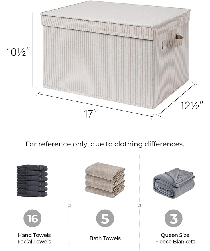 StorageWorks Storage Bins with Lids, Decorative Storage Boxes with Lid and - Image 2