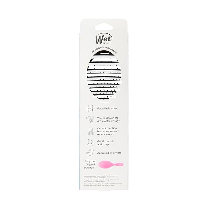 Wet Brush Ceramic Speed Dry Hair Brush, Black - Vented Design & Soft HeatFlex Bristles for Blow-Dry Safe Styling - Ergonomic Handle for Pain-Free Detangling - Hair Accessories for All Hair Types