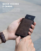 VULKIT Card Holder Pop Up Slim Wallet Leather RFID Blocking Card Case Up to 8 - Image 2
