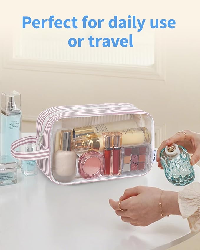 Narwey Clear Toiletry Bags for Traveling Women Men, Make Up Organizer, Skincare - Image 7