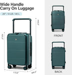 Hanke Top Opening Carry On Luggage, 20 Inch Zipperless Aluminum Frame Wide - Image 6