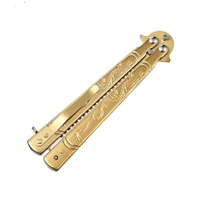 Foldable Combs Stainless Steel Folding Practice Combs Hair Styling Tools Suitable for Curly Hair, Long Hair, Wet Hair in all Types (Gold Dragon)