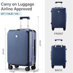 Hanke 20 Inch Carry On Luggage - Image 3