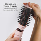 L'ANGE HAIR Multi-Volume Series Blow Dryer Brush | Interchangeable Hair Dryer Brush with Ionic Titanium Barrel for Smooth, Voluminous Styling | Black - Oval 60mm