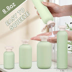 ASEVAT 8.8oz 4Pcs Green Plastic Refillable Travel Shampoo and Conditioner - Image 2