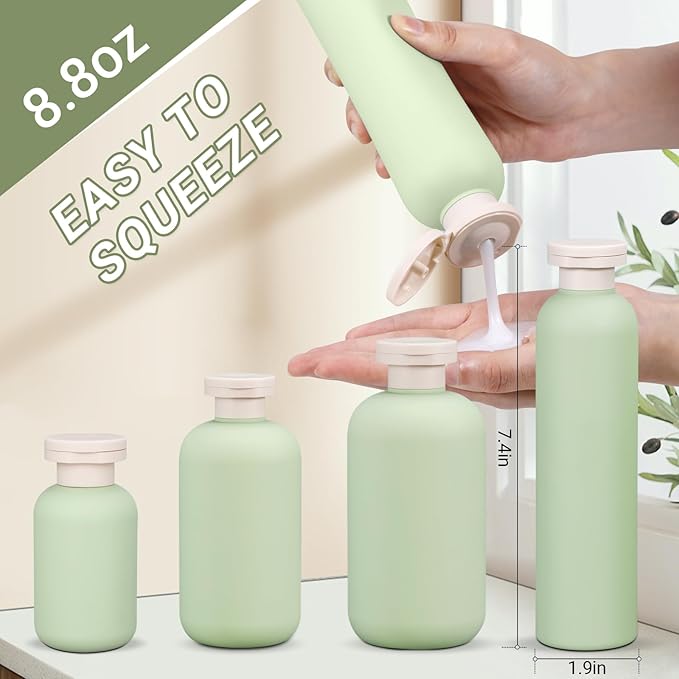 ASEVAT 8.8 oz Plastic Leak Proof Travel Bottles - Image 2