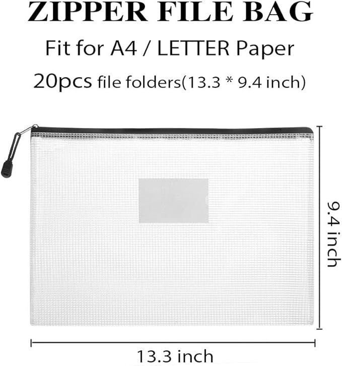 Sooez 20 Pack Mesh Zipper Pouch - Image 6