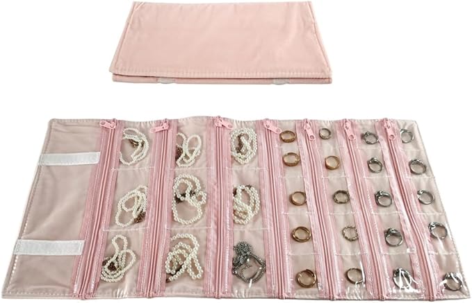 Travel Jewelry Roll Bag Portable Organizer Pouch by SCIKHEFT