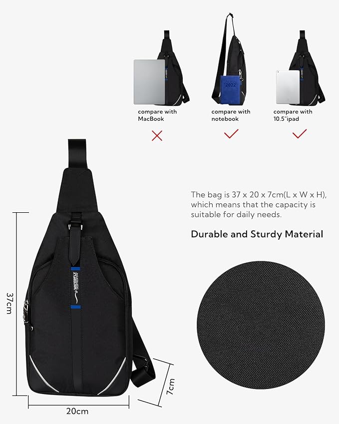 WATERFLY Small Crossbody Sling Backpack Anti Theft Backpack - Image 2