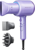 Wavytalk Blow Dryer with Diffuser, Blown Away Ionic Hair Dryer for Curly Hair with Comb, 1875W Fast Drying Blow Dryer with Ceramic Technology, 3 Attachments for All Hair Types, Light and Quiet, Purple