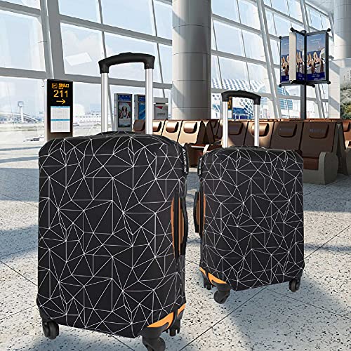 Luggage Cover Fits 18 (S / Black Polygonal)