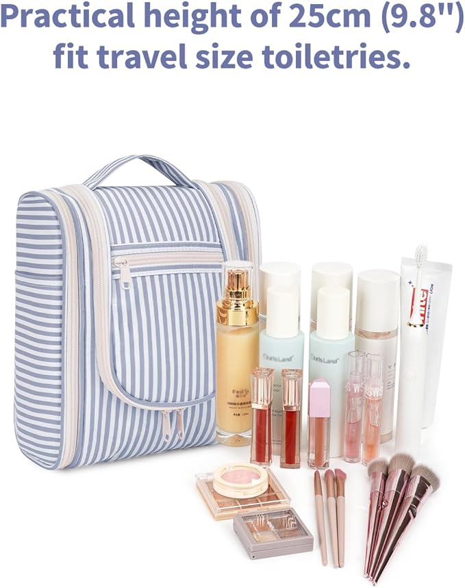 Narwey Small Striped Hanging Travel Toiletry Bag - Image 5