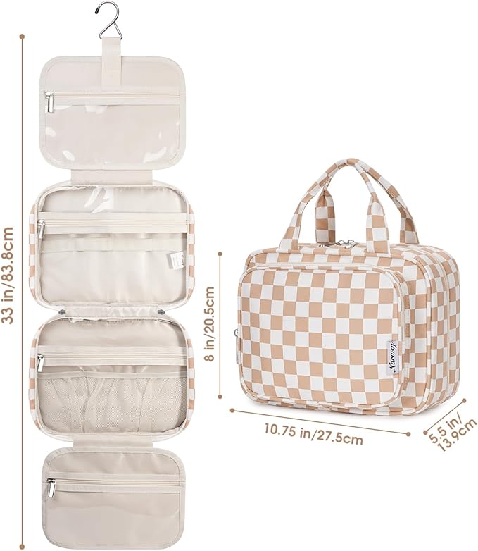 Narwey Hanging Toiletry Bag for Women Travel Makeup Bag Organizer Toiletries - Image 8